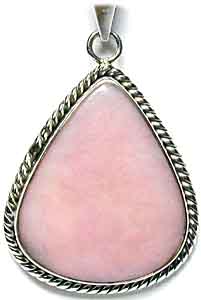 Anhnger Sterling-Silber/pink Opal